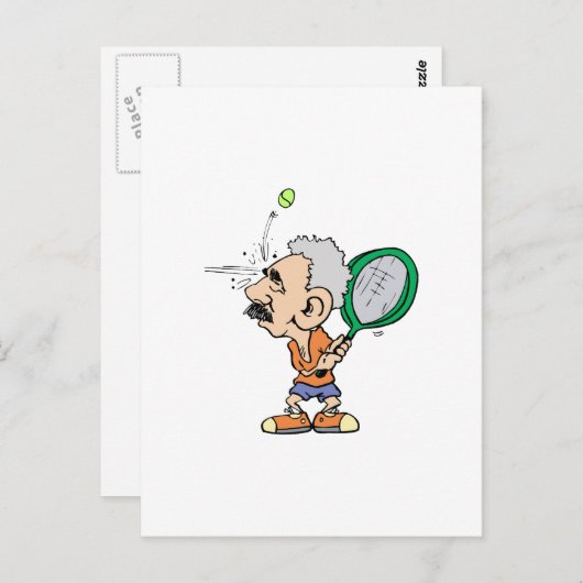 Old Tennis Player Briefkaart (Voorkant / Achterkant)