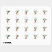 Old Tennis Player Ronde Sticker (Vel)