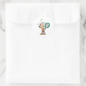 Old Tennis Player Ronde Sticker (Tas)