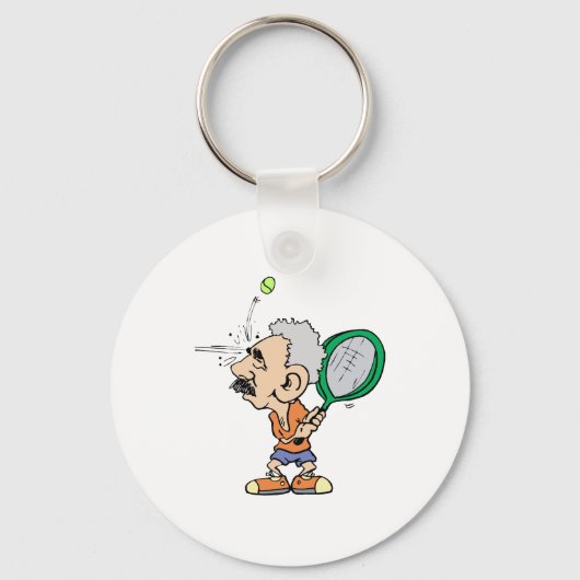 Old Tennis Player Sleutelhanger (Voorkant)