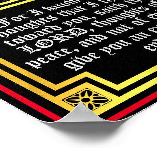 Old Testament Jeremiah 29 11 Illuminated Quote Poster (Hoek)