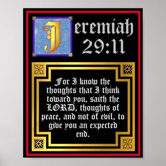 Old Testament Jeremiah 29 11 Illuminated Quote Poster (Voorkant)