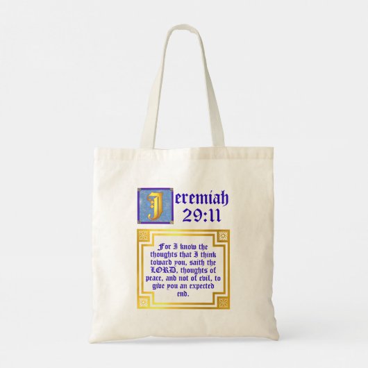 Old Testament Jeremiah 29:11 KJV Bijbelversie Tote Bag (Achterkant)