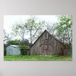 Old Texas Barn en Shed Poster