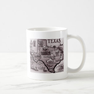 Old Texas Cartoon Map Koffiemok