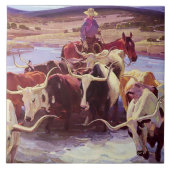 “Old Texas” door W Herbert Dunton Tegeltje (Voorkant)