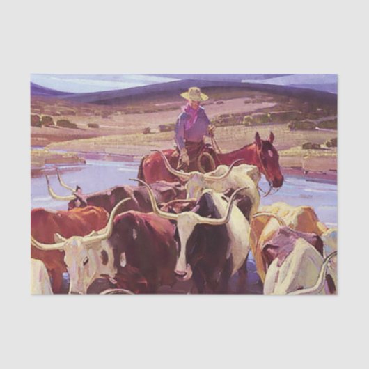 "Old Texas" door W Herbert Dunton Tissuepapier (Voorkant)