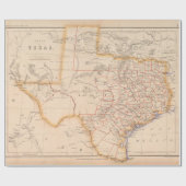 Old Texas Map (1857)  TX Lone Star State  Cadeaupapier (Vlak)