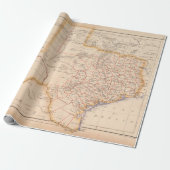 Old Texas Map (1857)  TX Lone Star State  Cadeaupapier (Uitgerold)