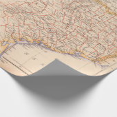 Old Texas Map (1857)  TX Lone Star State  Cadeaupapier (Hoek)