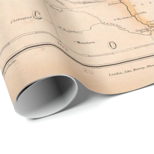 Old Texas Map (1857)  TX Lone Star State  Cadeaupapier (Rol Hoek)