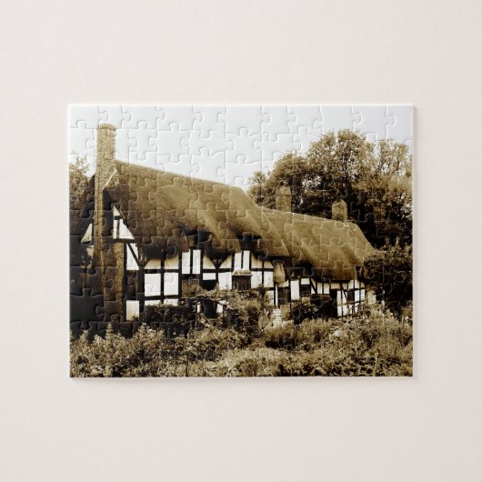 Old thatched Tudor cottage England Legpuzzel (Horizontaal)