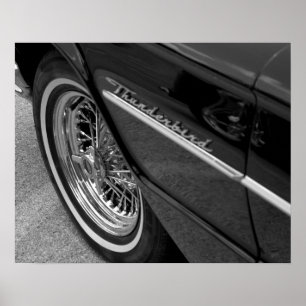 Old Thunderbird Black en White Poster