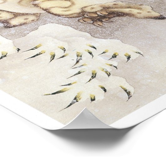 Old Tiger in the Snow, Hokusai, 1849 Poster (Hoek)