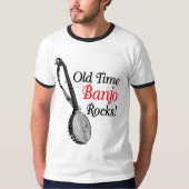 Old Time Banjo Mannen ringer T-Shirt (Voorkant)