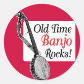 Old Time Banjo Round Sticker (Voorkant)