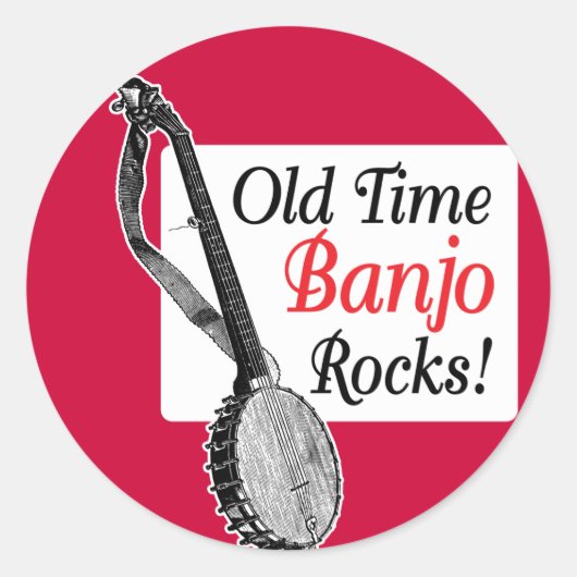 Old Time Banjo Round Sticker (Voorkant)