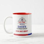 Old Time Barber Shop Tweekleurige Koffiemok (Links)