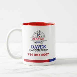 Old Time Barber Shop Tweekleurige Koffiemok