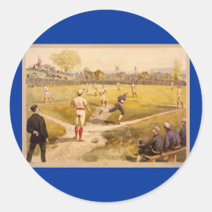 Old Time Base Ball Ronde Sticker