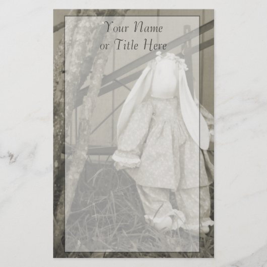 Old Time Bunny Stationery Briefpapier (Voorkant)