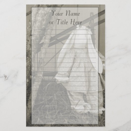 Old Time Bunny Stationery Briefpapier (Voorkant)