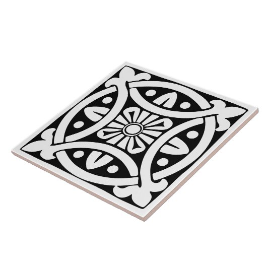 Old Time Classic: Black and White Traditional Tegeltje (Zijkant)