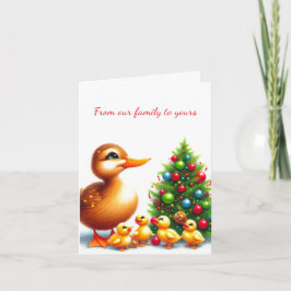Old Time Duck Familie Gevouwen Wenskaart Kaart