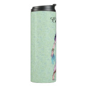 Old Time Egypt Lady Gouden Hoofddeksel Paarse Jurk Thermosbeker (Gedraaid links)