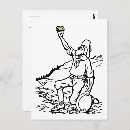 Old Time Gold Miner Prospector Briefkaart (Voorkant / Achterkant)