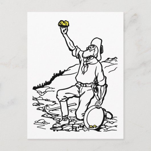 Old Time Gold Miner Prospector Briefkaart (Voorkant)