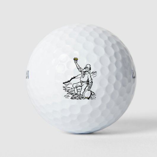 Old Time Gold Miner Prospector Golfballen (Voorkant)