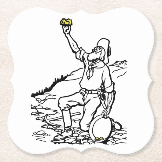Old Time Gold Miner Prospector Kartonnen Onderzetters (Voorkant)