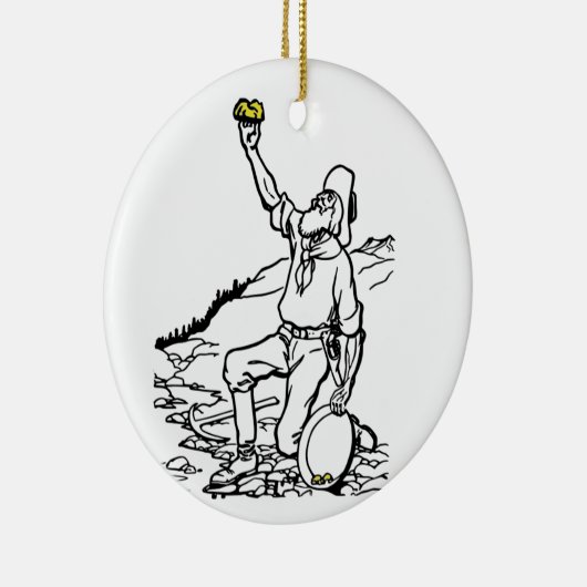 Old Time Gold Miner Prospector Keramisch Ornament (Rechts)