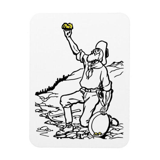 Old Time Gold Miner Prospector Magneet (Verticaal)