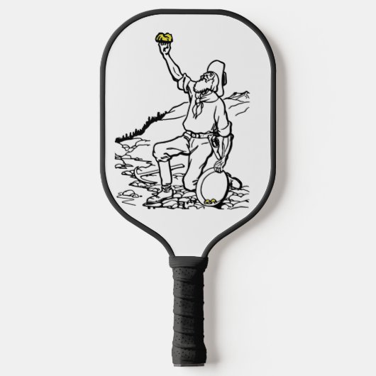 Old Time Gold Miner Prospector Pickleball Paddle (Voorkant)