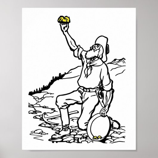 Old Time Gold Miner Prospector Poster (Voorkant)