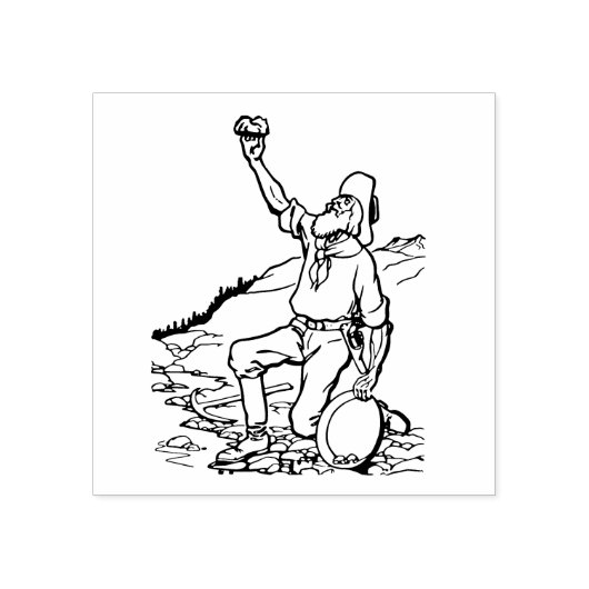 Old Time Gold Miner Prospector Rubberstempel (Afrduk)