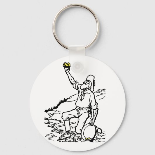 Old Time Gold Miner Prospector Sleutelhanger (Voorkant)