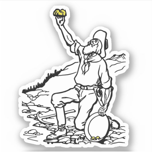 Old Time Gold Miner Prospector Sticker (Voorkant)
