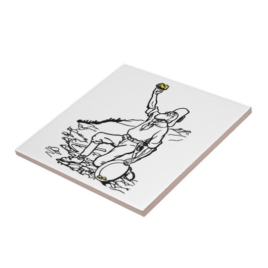 Old Time Gold Miner Prospector Tegeltje (Zijkant)