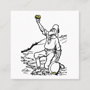 Old Time Gold Miner Prospector Vierkante Visitekaartje