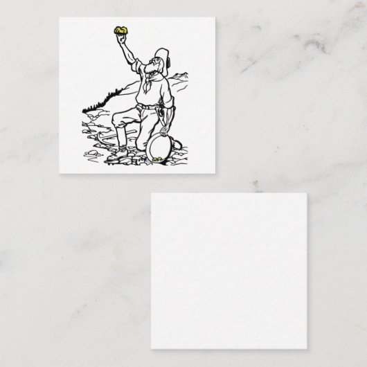 Old Time Gold Miner Prospector Vierkante Visitekaartje (Voorkant / Achterkant)