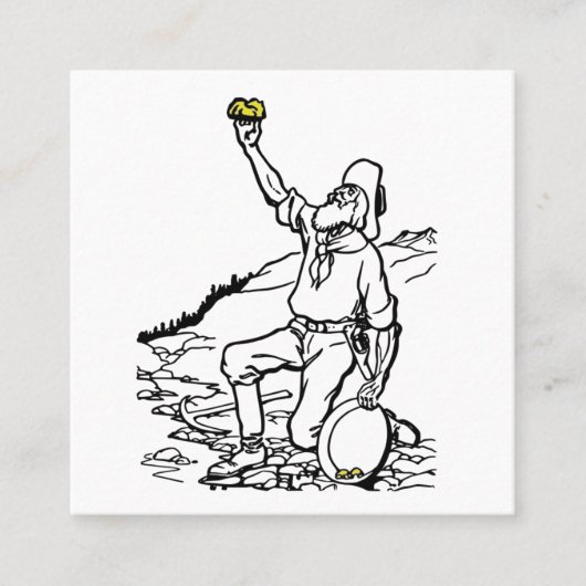 Old Time Gold Miner Prospector Vierkante Visitekaartje (Voorkant)