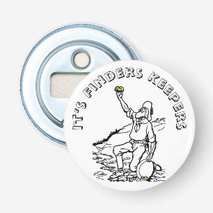 Old Time Gold Prospector Button Flesopener