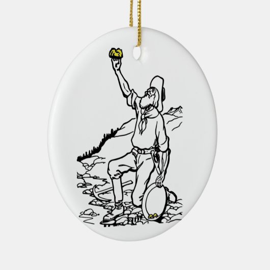 Old Time Gold Prospector Keramisch Ornament (Rechts)