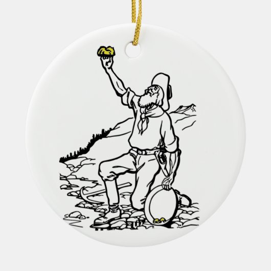 Old Time Gold Prospector Keramisch Ornament (Voorkant)