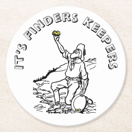 Old Time Gold Prospector Ronde Kartonnen Onderzetter (Voorkant)