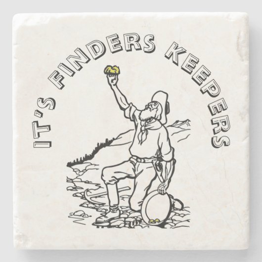 Old Time Gold Prospector Stenen Onderzetter (Voorkant)