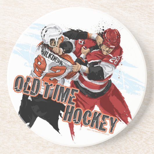 Old Time Hockey Beverage Coaster Zandsteen Onderzetter (Voorkant)